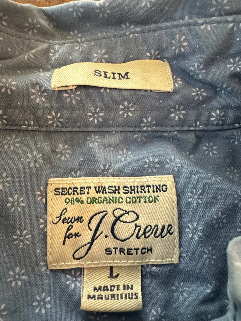 J. Crew Light Blue Printed Button-Down Shirt